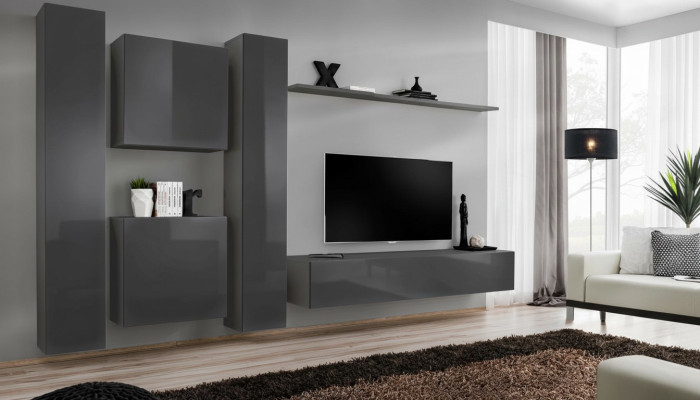 Designer wall unit gray luxury living room furniture complete sideboard furniture