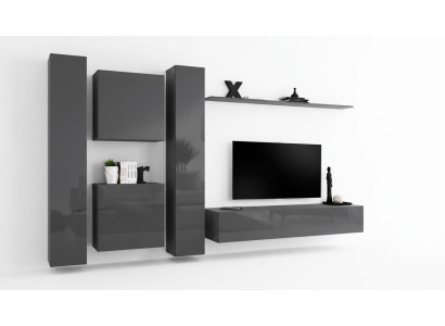 Designer wall unit gray luxury living room furniture complete sideboard furniture