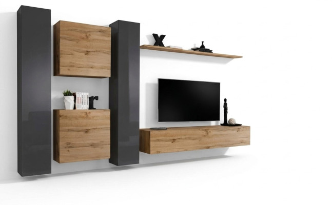 Brown living room wall unit designer sideboard modern TV stand living room wall shelf