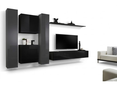 Designer black living room furniture new wall unit TV stand set furniture sideboard
