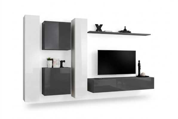 Gray wall cabinet living room wall shelf design wall cabinet modern furniture