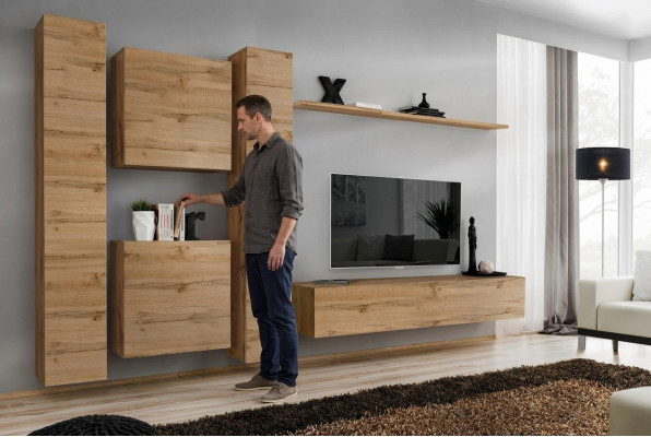 Wall cabinet living room designer wall unit wall shelf wood wall cabinet