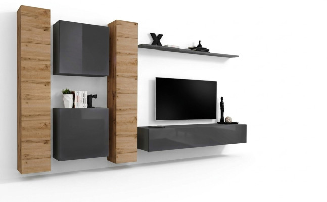 Designer wall unit wall shelves wooden furniture living room luxury wooden furniture style modern