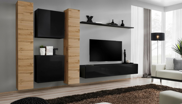 Living room set 6-piece wall unit wooden furniture cabinet complete new wall shelf