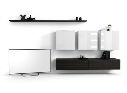 Designer modern living room wall unit living room furniture black wooden furniture sideboard