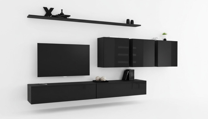 Black wall unit living room furniture modern designer sideboard wall cabinet designer