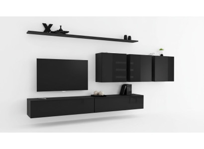 Black wall unit living room furniture modern designer sideboard wall cabinet designer