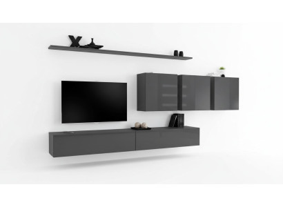 Modern gray living room wall unit designer TV stand sideboard wooden furniture cabinet wall cabinet