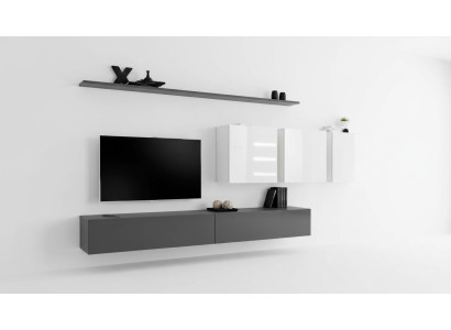 Wooden Furniture Living Wall Grey Designer TV Stand High Gloss Sideboard Wall Cabinet