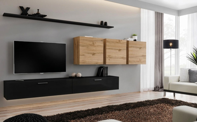Complete Set 7-Piece TV Stand Sideboard Living Room Furniture Modern Interior