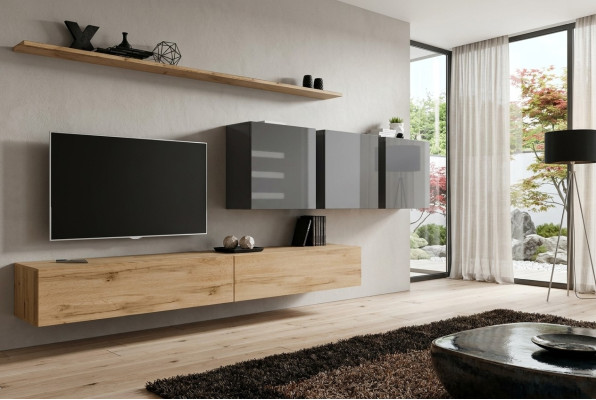 Brown wall unit living room wall cabinet wall shelf designer furniture