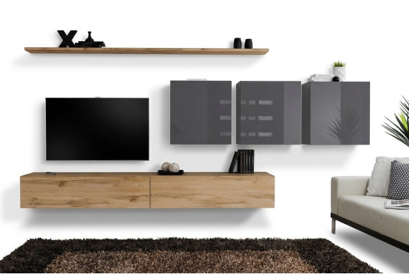 Brown wall unit living room wall cabinet wall shelf designer furniture