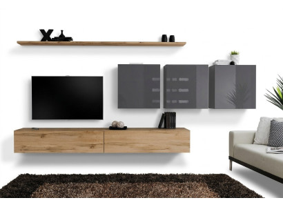 Brown wall unit living room wall cabinet wall shelf designer furniture