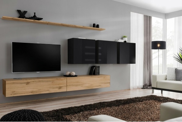 Design living wall brown sideboard TV stand wall cabinet living room furniture complete