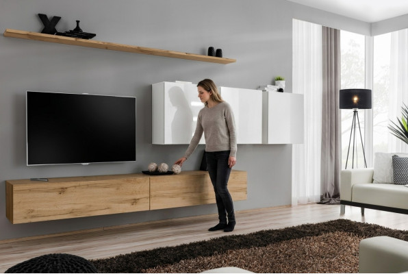 Complete set living room wall modern TV stand sideboard furniture design wall shelf