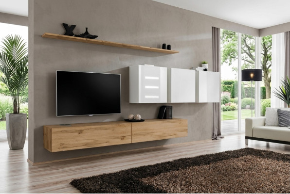 Complete set living room wall modern TV stand sideboard furniture design wall shelf
