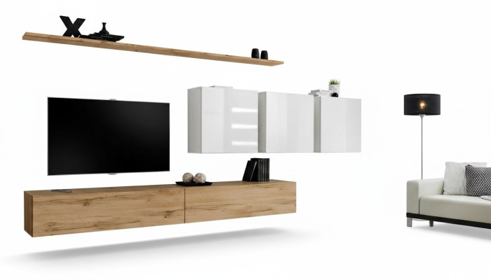 Complete set living room wall modern TV stand sideboard furniture design wall shelf