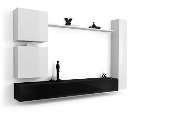 Design living wall sideboard 3x cabinet TV stand set 6-piece wood furniture style designer