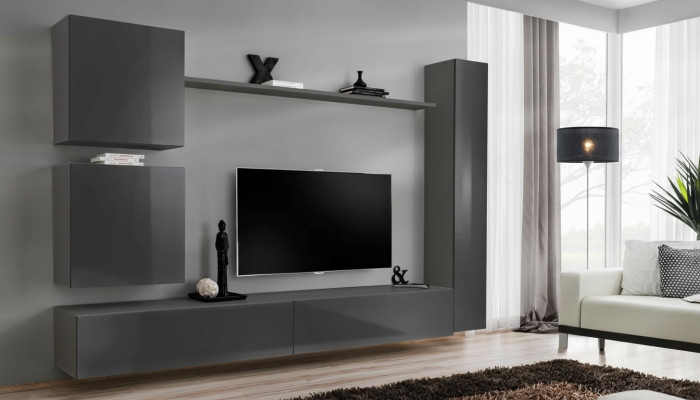 Wall unit designer furniture gray wall cabinet luxury furnishings wooden furniture modern