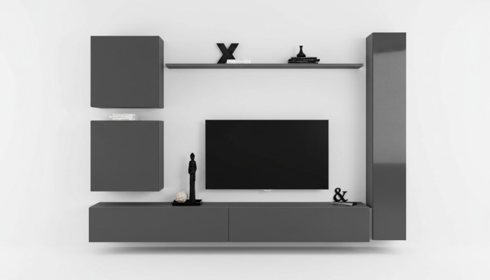 Wall unit designer furniture gray wall cabinet luxury furnishings wooden furniture modern