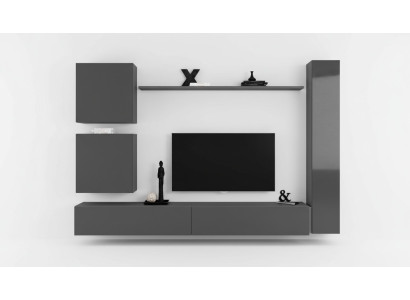 Wall unit designer furniture gray wall cabinet luxury furnishings wooden furniture modern