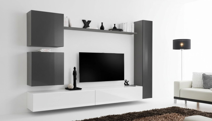 Gray Wall Cabinet Wooden Furniture Modern Cabinet Sideboard Wall Cabinet New