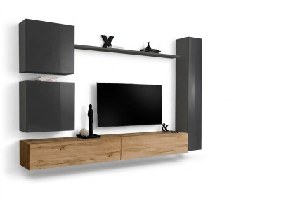Wall cabinet living wall complete set 6-piece modern furniture sideboard TV stand