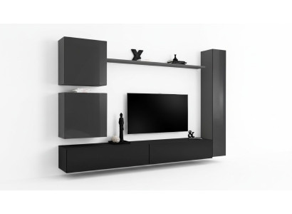 Living room TV cabinet wall unit shelf luxury wall cabinet TV sideboard set 6-piece.
