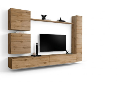 Modern wall cabinet living room wall unit brown wooden furniture designer