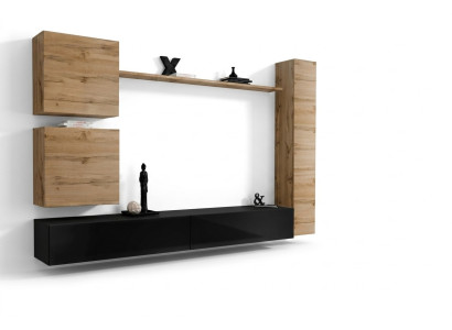 Brown wall cabinet wooden furniture designer wall shelf sideboard TV stand set