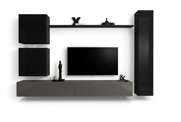 Wardrobe Living Room Furniture Wall Unit Set 6-piece Designer Wall Shelf Sideboard