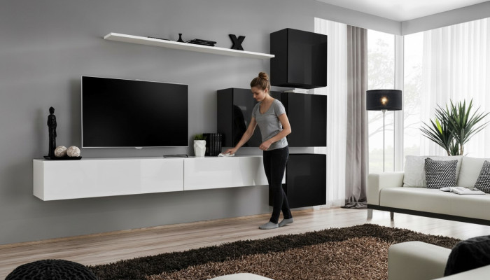 Modern wall unit wall shelf wall cabinet white luxury furnishings designer complete