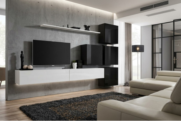 Modern wall unit wall shelf wall cabinet white luxury furnishings designer complete