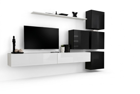 Modern wall unit wall shelf wall cabinet white luxury furnishings designer complete
