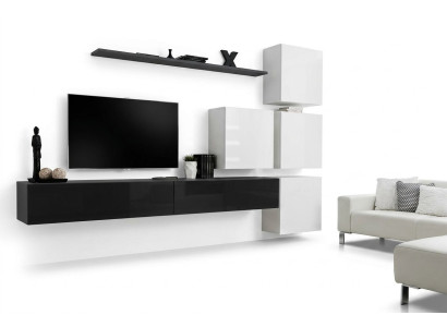 Design living room wall unit sideboard 2x wall cabinet TV lowboard 7-piece set furnishing