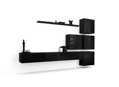 Living room set wall shelf sideboard wall units wall cabinet complete 7 pieces new