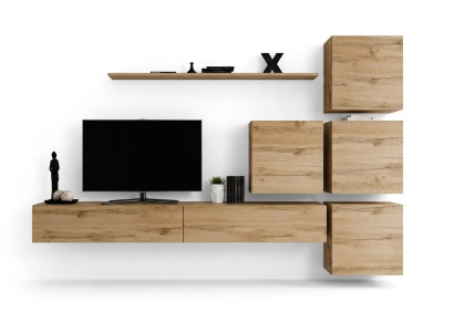 Suite Brown Set 7-piece TV Stand Complete Wall Unit Wall Shelf Modern Design
