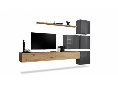 Luxury Wood Set TV Stand Wood Living Room Wall Unit Wall Shelf Design