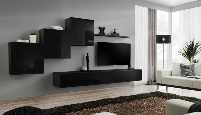 Living Room Set Wall Unit Wall Cabinets TV Stand Wall Shelf Sideboard Complete
