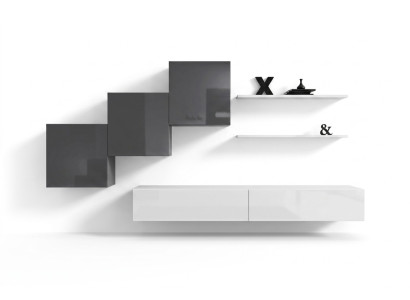 Luxury Living Room Wall Unit TV Stand Furniture Modern Wall Shelf Design