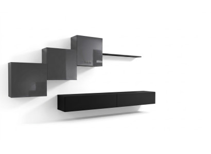 Modern black TV stand, wall unit living room furniture, cabinets, new furniture