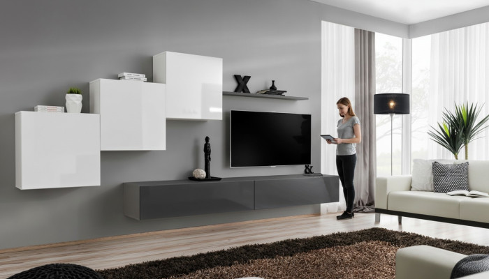 Designer living room wall gray TV stand modern sideboard wall shelf TV stand new