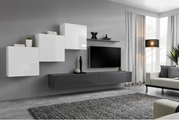 Designer living room wall gray TV stand modern sideboard wall shelf TV stand new