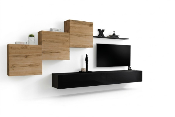 Modern wall unit complete set designer wall shelf sideboard