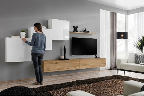 Living room TV stand 3x wall cabinet wall shelf luxury design sideboard wall unit