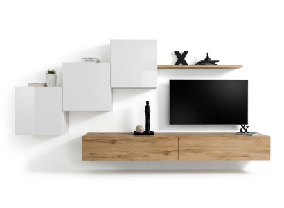 Living room TV stand 3x wall cabinet wall shelf luxury design sideboard wall unit