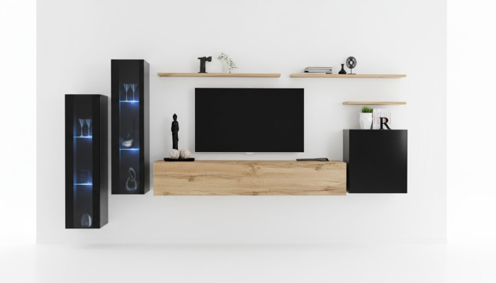 Wall unit brown sideboard wall cabinet designer living room furniture TV stand