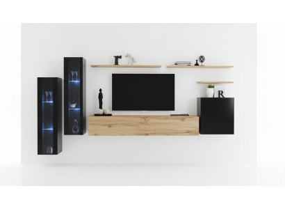 Wall unit brown sideboard wall cabinet designer living room furniture TV stand