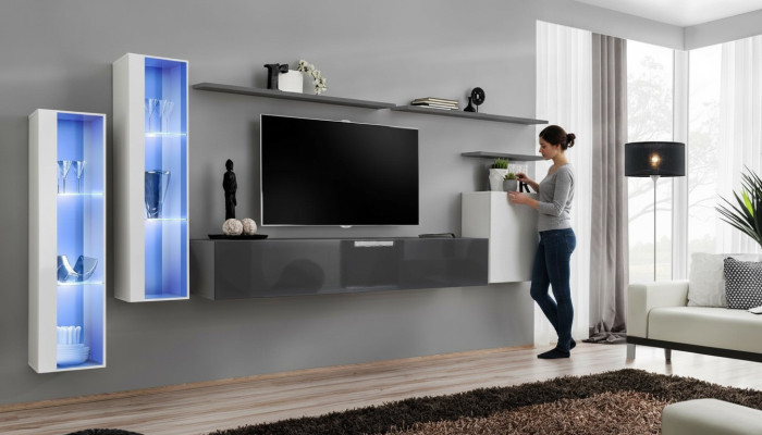 Designer wall unit complete set luxury furniture new 3x wall cabinet furniture suite