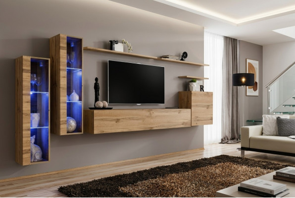 Living room furniture set 7pc luxury furniture designer wall cabinet wall shelf